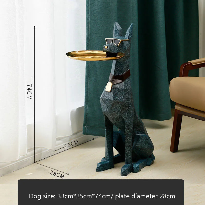 "Stunning Nordic Art Doberman Dog Statue - Large Resin Sculpture for Elegant Living Room Decor"