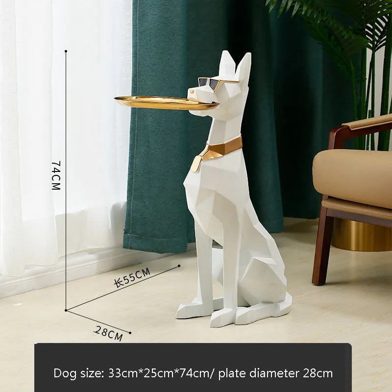 "Stunning Nordic Art Doberman Dog Statue - Large Resin Sculpture for Elegant Living Room Decor"