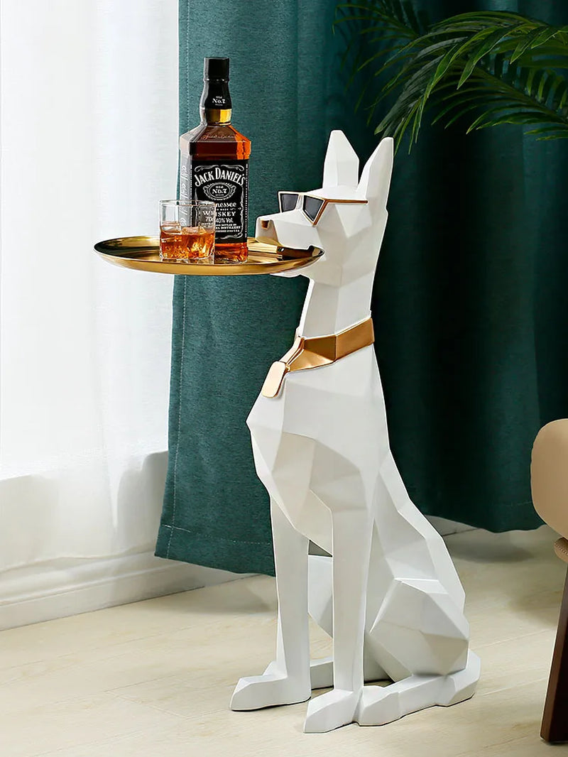 "Stunning Nordic Art Doberman Dog Statue - Large Resin Sculpture for Elegant Living Room Decor"