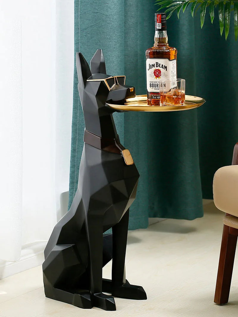 "Stunning Nordic Art Doberman Dog Statue - Large Resin Sculpture for Elegant Living Room Decor"