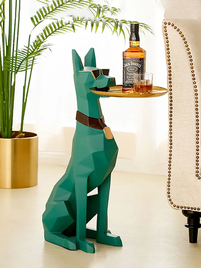 "Stunning Nordic Art Doberman Dog Statue - Large Resin Sculpture for Elegant Living Room Decor"