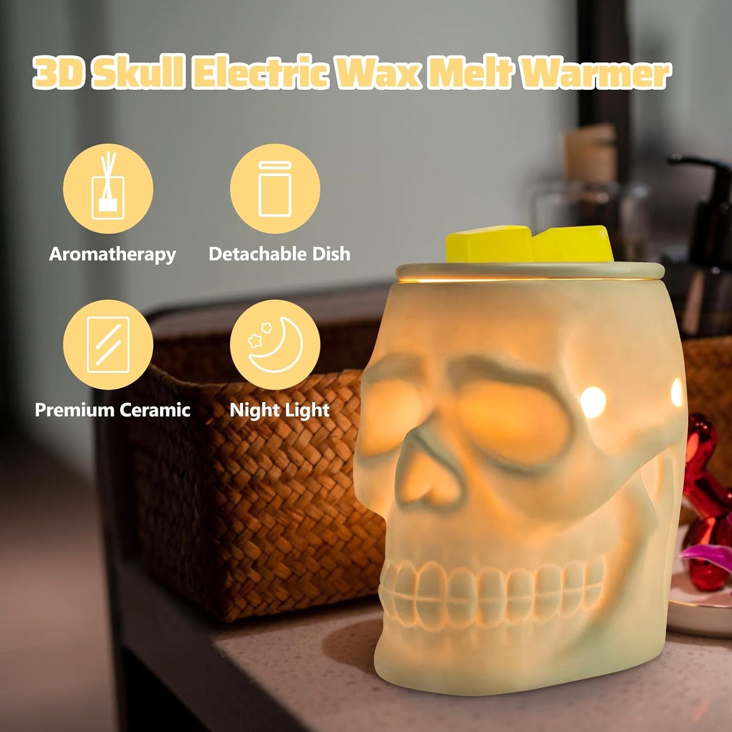Resurgent Skull Ceramic Electric Wax Warmer - Halloween Collection