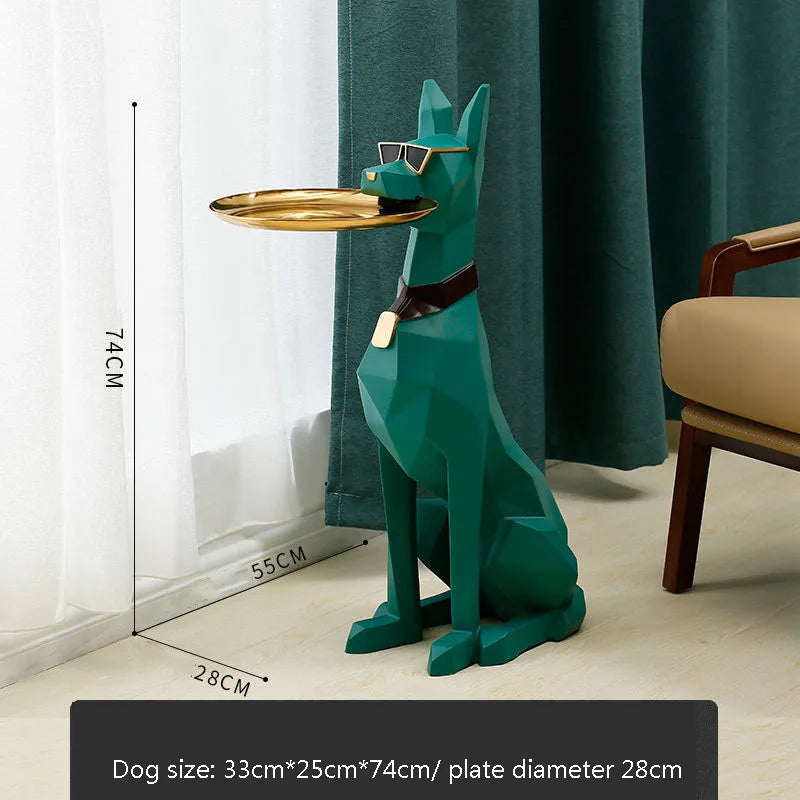 "Stunning Nordic Art Doberman Dog Statue - Large Resin Sculpture for Elegant Living Room Decor"