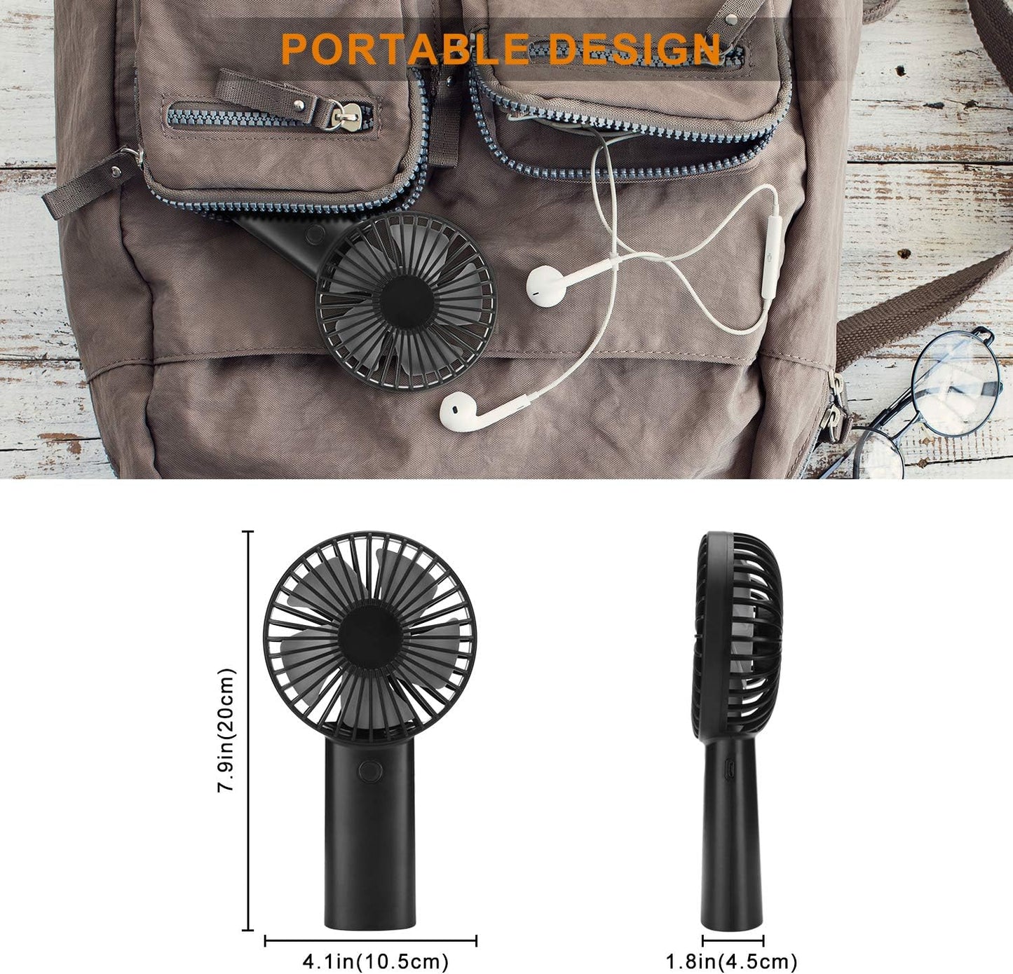 "Rechargeable Handheld Fan - Long Lasting Battery, Perfect for Outdoor Activities and Summer Gifts!"