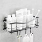 Luxury Matte Black Shower Caddy Organizer with Hooks