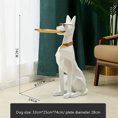 "Stunning Nordic Art Doberman Dog Statue - Large Resin Sculpture for Elegant Living Room Decor"