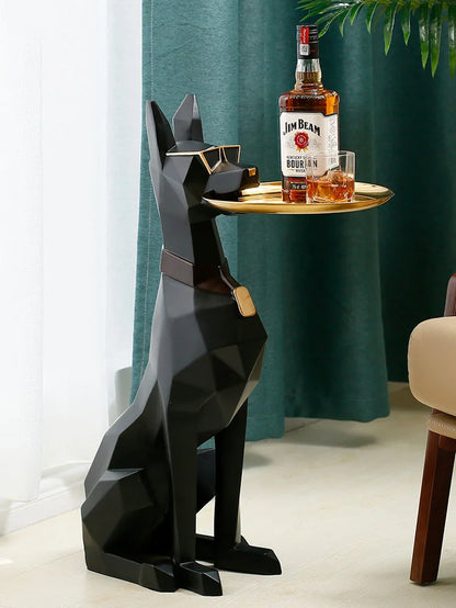 "Stunning Nordic Art Doberman Dog Statue - Large Resin Sculpture for Elegant Living Room Decor"