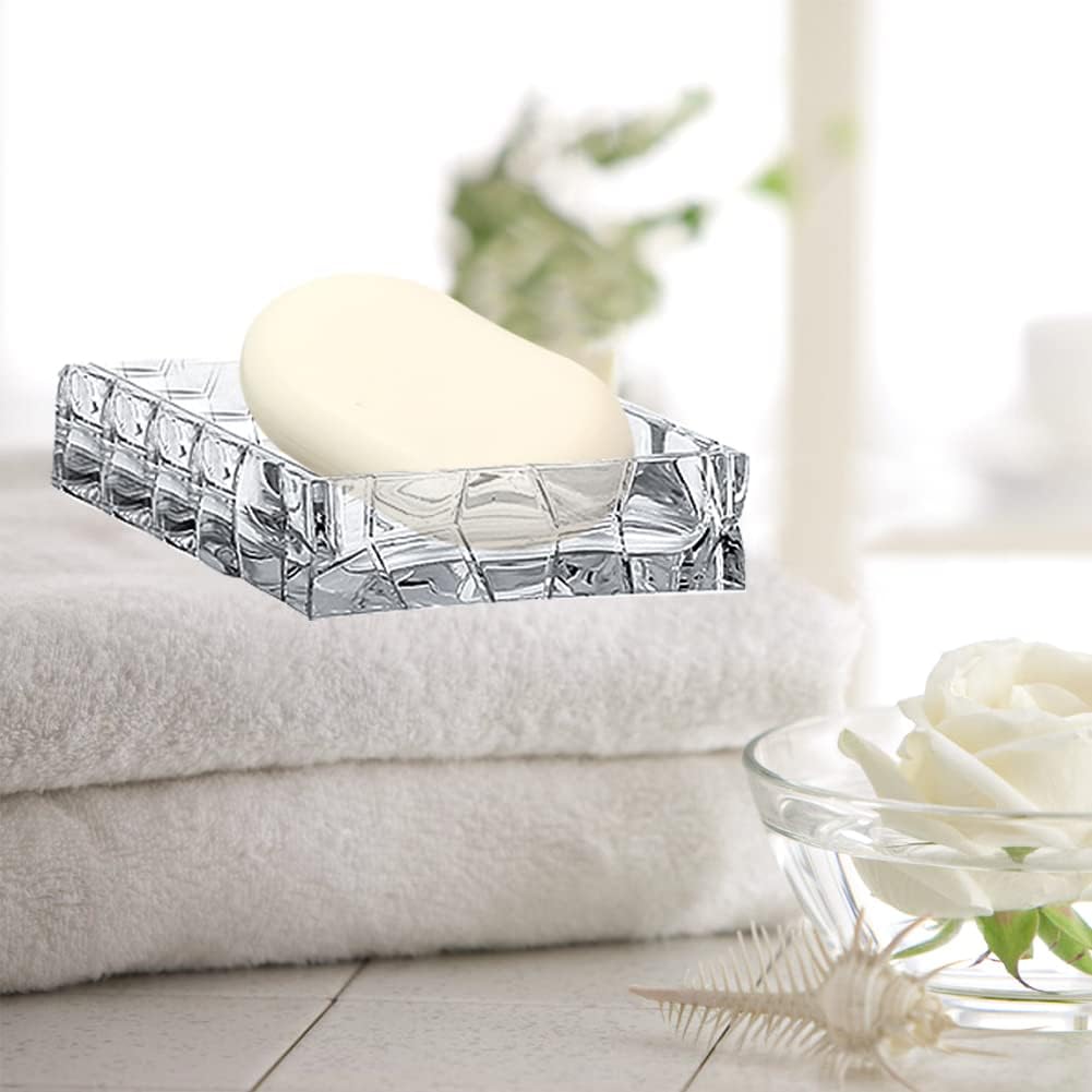 Elegant 5-Piece Clear Acrylic Bathroom Accessory Set for Stylish Bathroom Decor and Housewarming Gift