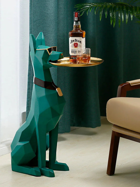 "Stunning Nordic Art Doberman Dog Statue - Large Resin Sculpture for Elegant Living Room Decor"