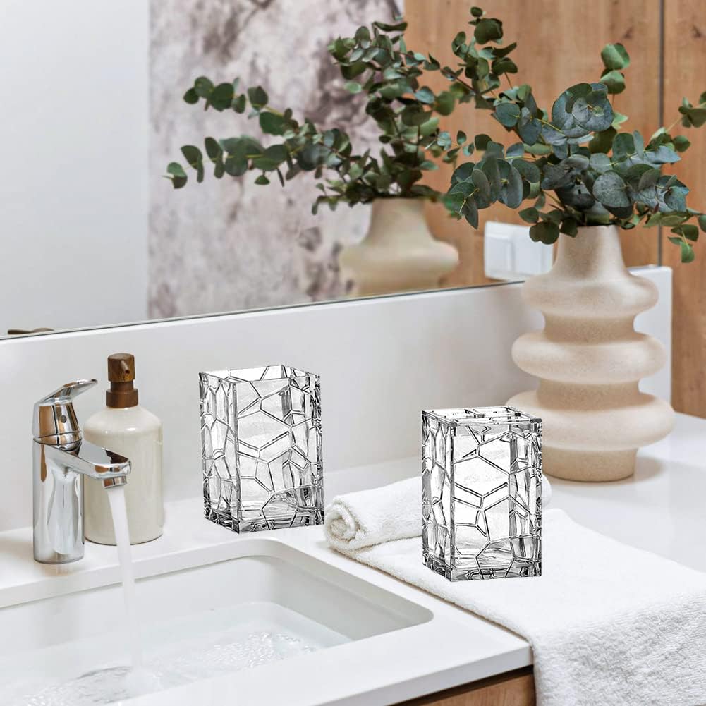 Elegant 5-Piece Clear Acrylic Bathroom Accessory Set for Stylish Bathroom Decor and Housewarming Gift